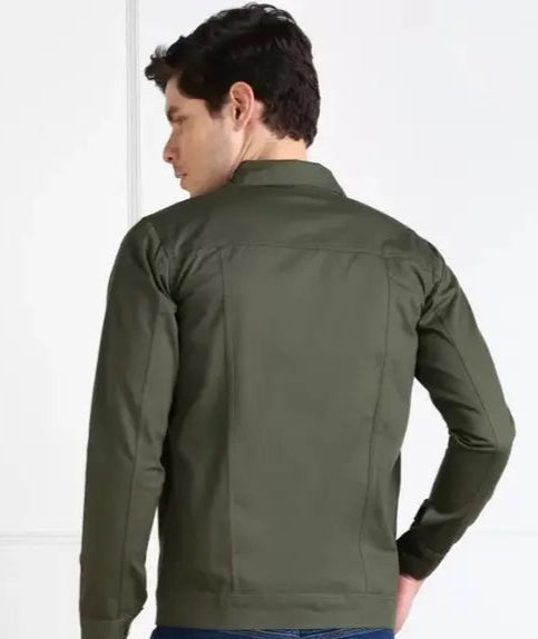 Men's Stylish Green Button Down Jacket