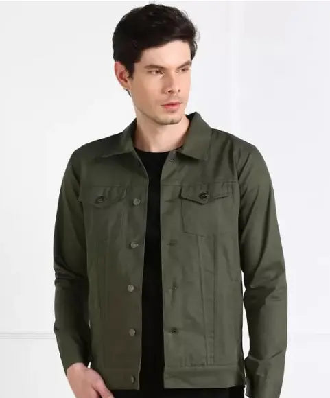 Men's Stylish Green Button Down Jacket