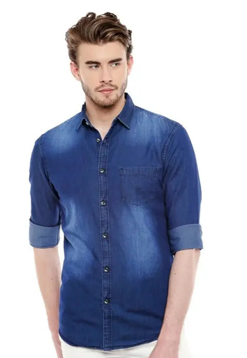 The Mens Silky Dark Blue Shirt