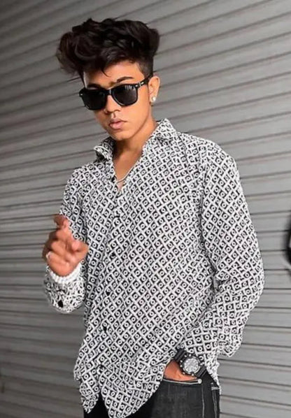 latest stylish party wear printed mens shirt