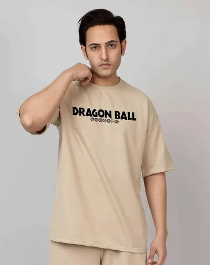 Baggy Cotton Round Neck T-Shirt | Anime Print Oversized T-Shirt | Goku Anime Back Print Cotton T-Shirt  Pack Of 1