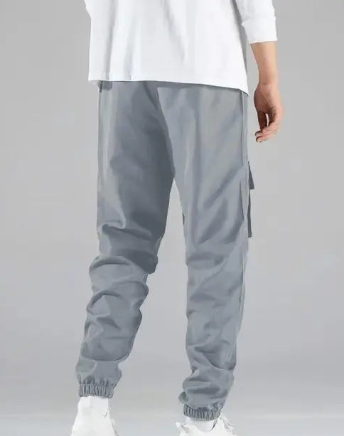 Combo Of 2 Stylish Solid Grey And Blue Jogger Pants For Men